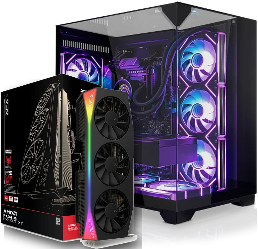 Beispielabbildung: Gaming-PC und AMD-Radeon-Grafikkarte